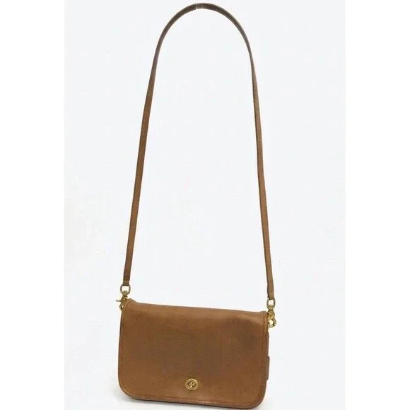 Vintage Coach Convertible Clutch English Tan Leather  USA Made 654-6847 - Picture 3 of 14